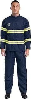 TiaoBug Firefighter Costume for Adult Fireman Costume Dress Up Costume with Helmet Halloween Cospaly Costumes