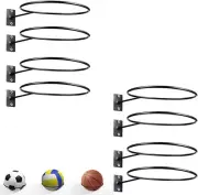 8 Pcs Metal Ball Holder Wall Mount, Metal Ball Holder Black Ball Rack Holder for