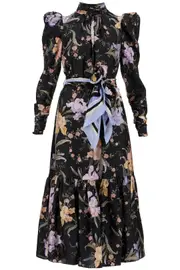 ZIMMERMANN eden midi dress with floral print