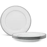 Regina Platinum Dinner Plate, Set of 4 in White