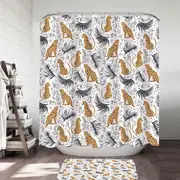 Cheetah Drawings Pattern Shower Curtain