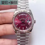 高端 ROLEX 勞力士 星期日歷型系列118239櫻桃色表盤腕表 機械男表直徑：36MM 送調表器