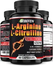 L-Arginine L-Citrulline Supplement 4250Mg with Beet Root - 90 Capsules