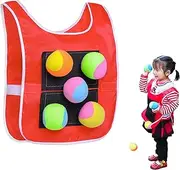 Dodgeball Playset, Racket Ball Vest for Kids, Playground Throwing Target Game with 5 Balls, Outdoor Game Props, Parent-Child Interaction, Soft Toy Balls for Catching
