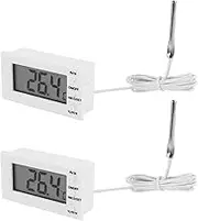 1pc/2PCS Digital Oven Thermometer, with Probe -50°c to 300°c Grill Thermometer, with LED Display High Low Temperature Alarm, Aquarium Thermometer, Refrigeratorthermometer, Freezer Thermometer (2 pcs)