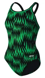 Size 26 Dolfin Womens Girls Max Green / Black Swimsuit