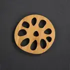 2pcs Hollow Out Cup Mat Bamboo Tea Coasters Mat Heat Insulating Cup Cushion Mat