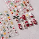 Cartoon Christmas Nail Stickers Santa Claus Xmas Nail Decorations Lady Girls