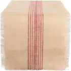Jute Burlap Collection Kitchen Tabletop, Table Runner, 14X72, Middle Stripe Barn