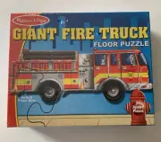 Jigsaw 24 Piece Melissa & Doug Childrens Giant Fire Truck Floor Puzzle #436