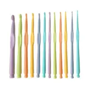 12Pcs Ergonomic Crochet Hook 12 Size Long Handle Crochet Hook for Sweater Scarf