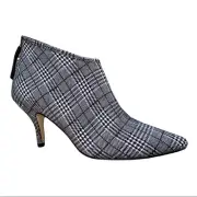 All Black Urban Fab Black & White Plaid Ankle Bootie Size 9.5M New