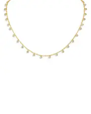 Kenneth Jay Lane Cubic Zirconia Charm Collar Necklace in 14K Gold Plated, 16
