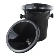 Wine Dump Black Plastic Wine Spittoon - Standard Size With Black Funnel Champagne Bucket