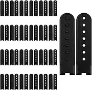 Abeillo 25 Pairs Snapback Straps for Hat, Plastic Fasteners Buckle with 7 Holes, Hats Caps Replacement Fastener, Black Snap Buckle Replacement Repair Strap for Baseball Cap Cowboy Hat, Black, 7.9x2cm