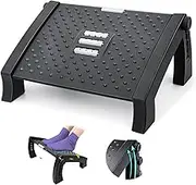 Adjustable Foot Rest Under Desk Footrest Ergonomic Foot Rest with 6 Height Position Massage Surface Foot Stool Pressure Relief Office Footrest with Roller Firm Non-Slip Legs for Home Office