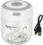 250ml Electric Garlic Food Chopper Vegetable Chopper Grinder Blender (White)