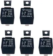 E Support Iron Back Universal Black Car Truck Auto 12V 80A 80 AMP SPDT Relay 5 Pin Pack of 5