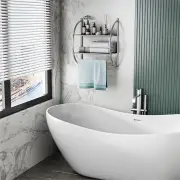 Costway2-Tier Wall Mount Towel Storage Rack for Bathroom