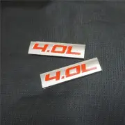 2PCS Silver 4.0L Red Chrome Metal Emblem Decal Sticker Badge Engine V8 4x4 Turbo (for: Jaguar)