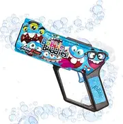 Kazaang BubbleZ Bubble Gun - Kids Bubbles Gun with Large Capacity Tank - Battery Powered Automatic Bubble Blower Toy for Ages 3 and Up - Bubble Buddies