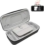 Handheld Console Carrying Case for Steam Deck and Other Accessories, Protective Hard Travel Carry Storage Bag with Handle Built in Storage Card Slot Stand. (Dark Gray)