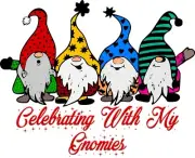 Celebrating With My Gnomies Iron On Transfer-T-Shirt + Light & Dark Fabrics #59