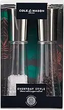Cole & Mason Salt & Pepper Mill Grinders Gift Set - Adjustable Grind | Pre-Filled with Pepper & Salt | Clear Acrylic and Stainless Steel Design | Easy-to-Refill | Comes with Gift Box | Clear/Black