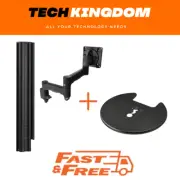 Atdec AWMS-4640 Monitor Arm + 400mm Post, Black, 12kg Flat/10kg Curved