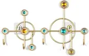 Storage Creative Wall Mounted Coat Rack with 6 Hooks Decorative Key Clothes Hook for Entryway, Bedroom, Porch Hooks(Gold)