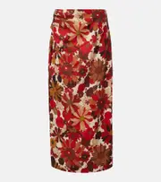 [SIR] SIR Belleto gathered linen maxi skirt AU 6 red