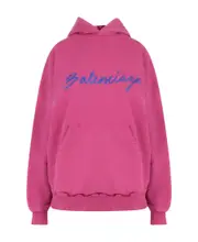 logo-print cotton hoodie 1,2 Purple