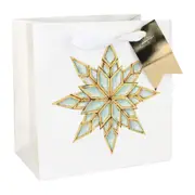 Snowflake Square Christmas Paper Gift Bag 17.5cm