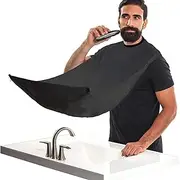 Beard Bib Apron - White Cutting Cape and Shaving Catcher With Suction Cups for Trimming - Birthday Gifts for Men