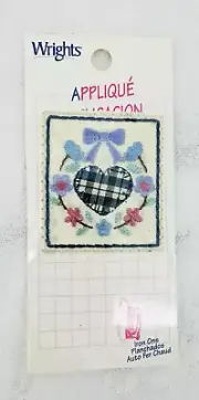 Vintage Wrights Heart Stamp Iron-On Applique 2" Scrapbooking Junk Journal