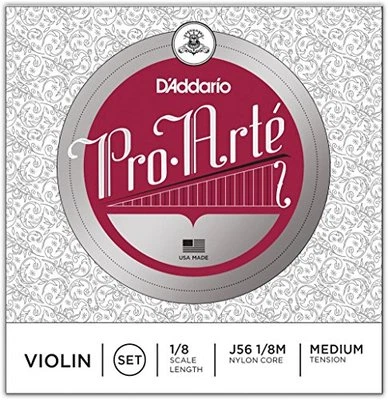 D'Addario Pro-Arte Violin String Set, 1/8 Scale, Medium Tension
