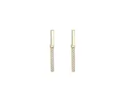 Silver Women Earrings Stud Crystal Cubic Zircon Dangle Wedding Gift Au Stock - Bar