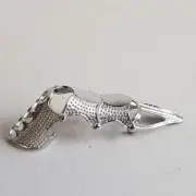 Full Finger Ring Claw Skull Gothic Armor Silver Color Punk Knight Jewelry USA