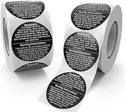 1000 PCS Candle Warning Labels, 1.5inch Round Candle Safety Labels Sticker for Candle Making DIY Candle Jars (Black)