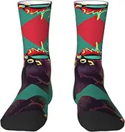 [Ghjkfbf] Moose Print Novelty Unisex Socks Colorful Stylish Crew Socks Casual Dress Gifts For Men Women