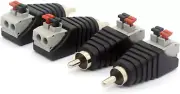 Speaker Phono RCA Male Plug to AV 2 Screw Terminal Female Audio Video Balun Spri