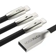 1.5M 2.1A 3 In 1 Usb To 8 Pin and Data Sync and Micro Usb Rhombus Charging Cable