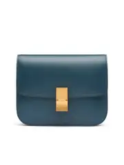 Celine Medium Classic Bag In Box Calfskin in Petrol