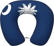 [SKKNT] South Carolina Flag Print Lightweight Travel Neck Pillow U-Shaped Memory Foam Head Neck for Airplanes