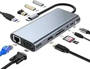 11-in-1 USB-C Multi-Function Laptop Docking Station (Suitable for Mobile Phones and Other Electronic Products)