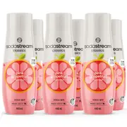 SodaStream Low Sugar Pink Grapefruit Syrup Soda Mix 440mL Low Calorie Pack 6 BULK