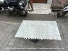 White Quartz Stone Coffee Table Top, Quartz Agate Center Hallway Furniture Table