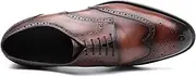 [Generic] Oxford for Men Formal Shoes Hand Made Dress Italian Genuien Grain Leather Luxury Custom Brogue Wingtips Round Toe Lace Up