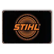 Tin Sign STIHL Power Tool Black Garage Man Cave Rustic Look Decorative
