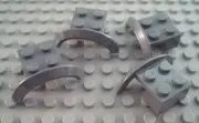 LEGO Lot of 4 Dark Bluish Gray Curved Car Vehicle Mudguard Pieces